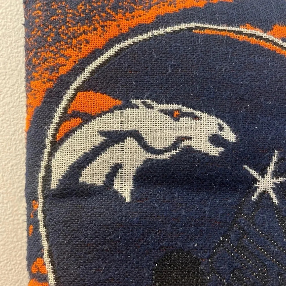 NFL Denver Broncos Logo No Name Jacquard Pillow 18"x18” by Northwest Co. Vintage - Picture 3 of 9